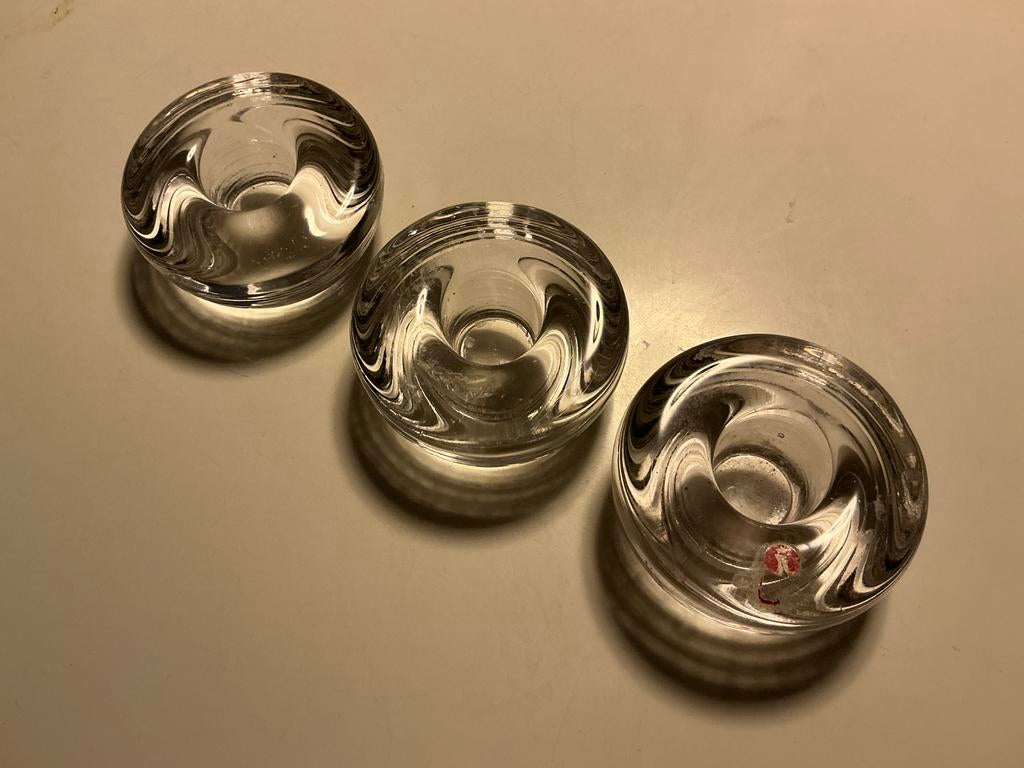 Iittala, Finland: 3 Maaru kandelaars Tapio Wirkkala ca. 1980, Antiek en Kunst, Antiek | Glas en Kristal, Ophalen of Verzenden