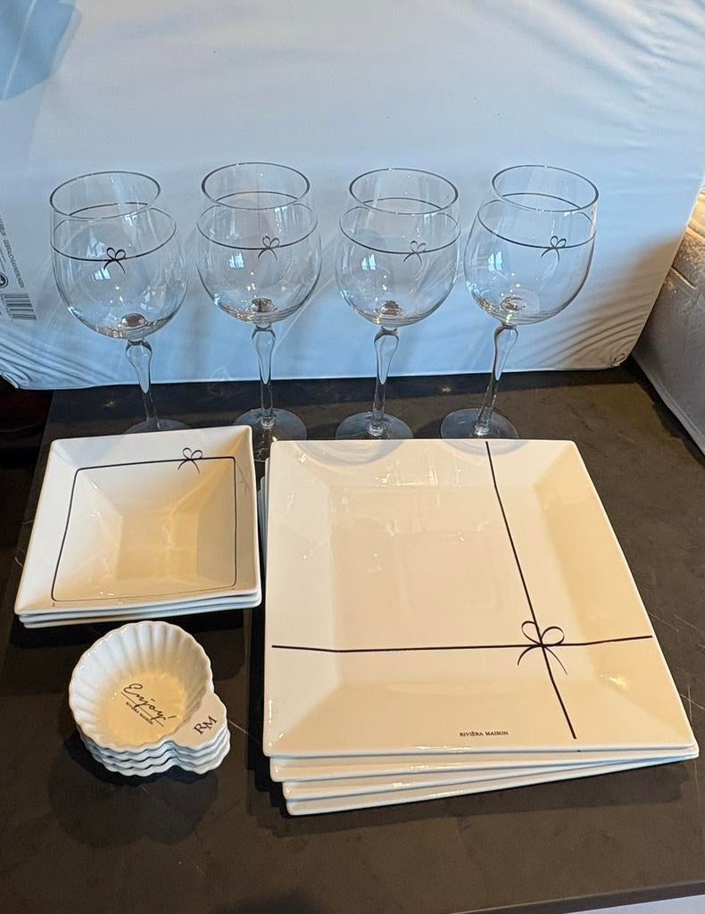 RIVIERA MAISON servies set 20 delig, Ophalen, Bord(en), Overige stijlen, Glas