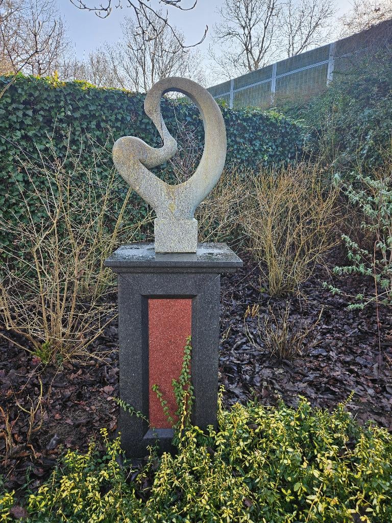 2 vogels op sokkel - natuurstenen beeld, Ophalen