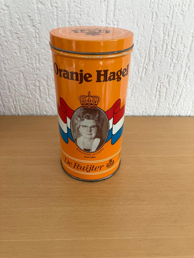 Blik De Ruijter Oranje Hagel, Ophalen of Verzenden, Gebruikt, Overige