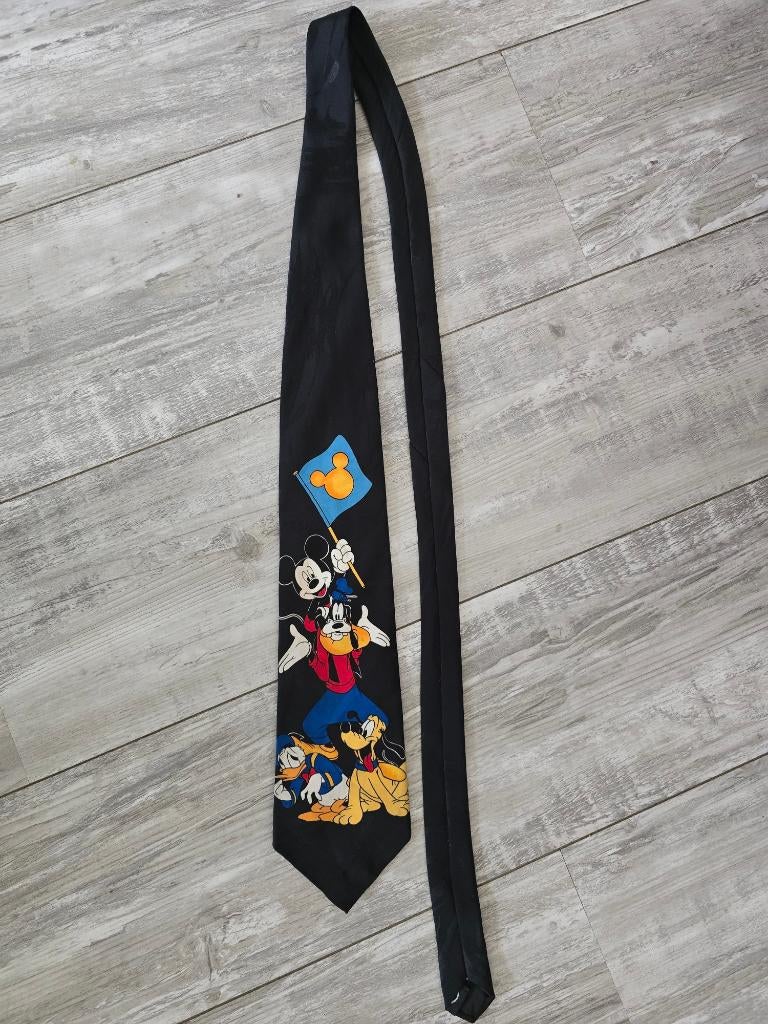 @ Vintage Disney Stropdas - Zwart, Ophalen of Verzenden, Gedragen, Zwart, Met patroon