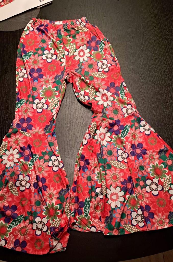 Carnavals broek Flower Power, Ophalen of Verzenden, Zo goed als nieuw, Maat 38/40 (M), Carnaval