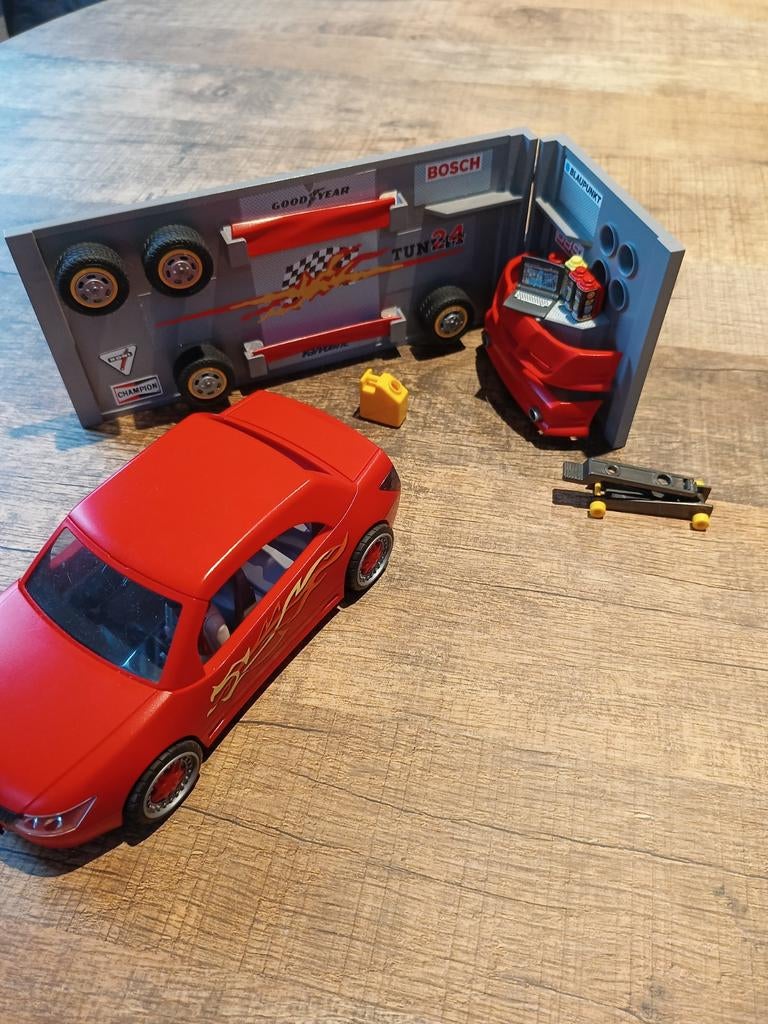 Playmobil Racegarage, Kinderen en Baby's, Speelgoed | Playmobil, Ophalen of Verzenden, Gebruikt, Complete set