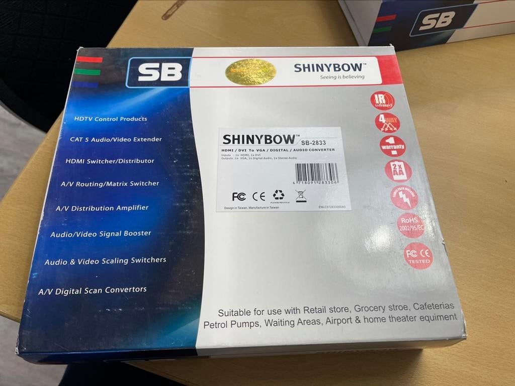 SHINYBOW SB2833 HDMI / DVI naar VGA Digi Audio Converter TOP, Ophalen, Nieuw, Audio