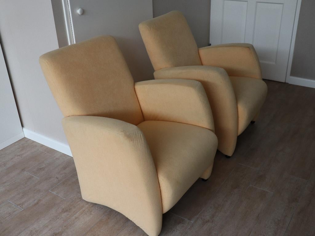 Fauteuil maisgeel (25,00 per stuk), Huis en Inrichting, Fauteuils, Ophalen, Gebruikt, 75 tot 100 cm, Stof