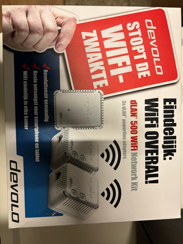 Devolo dLAN 500 WiFi - 3 Adapters, Ophalen of Verzenden, Zo goed als nieuw