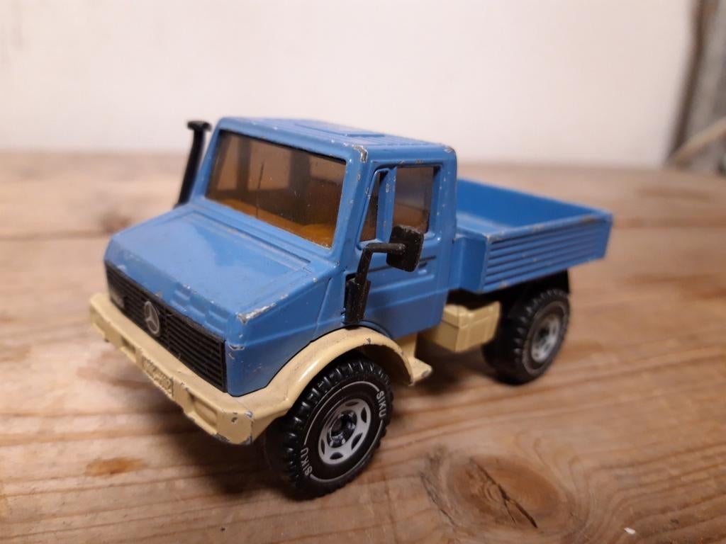 Siku unimog 1500 blauw crème siku 1620, Ophalen of Verzenden, Gebruikt, Tractor of Landbouw, SIKU