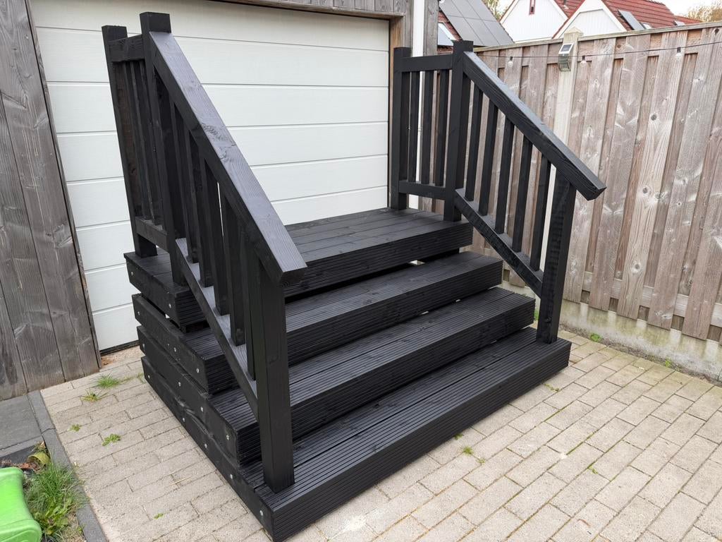 Bordestrap trap opstap op maat chalet, caravan, tinyhouse, Ophalen of Verzenden, Zo goed als nieuw, Hout