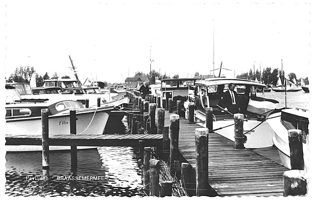 965235 Oude Wetering 1964 Jachthaven Braassemmermeer Gelopen, Ophalen of Verzenden, 1960 tot 1980, Gelopen, Zuid-Holland