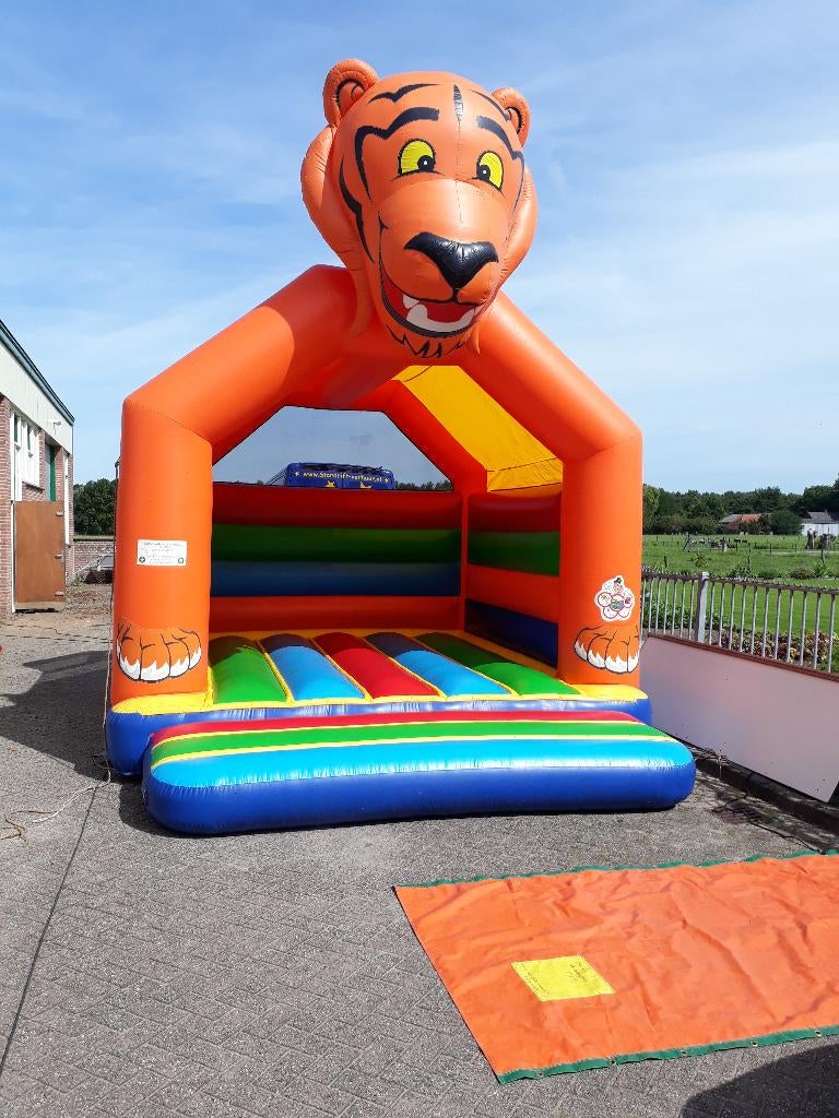 Springkussen tijger te huur, Kinderen en Baby's, Speelgoed | Buiten | Springkussens, Zo goed als nieuw, Ophalen