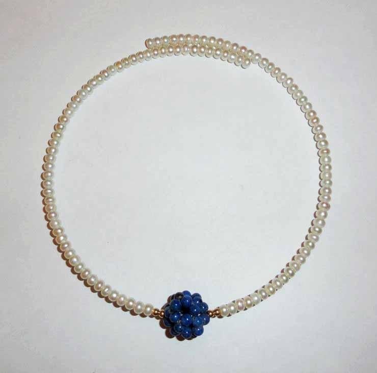 Ketting Lapis Lazuli Parelketting Choker spang, Overige materialen, Verstelbaar, Overige kleuren, Nieuw