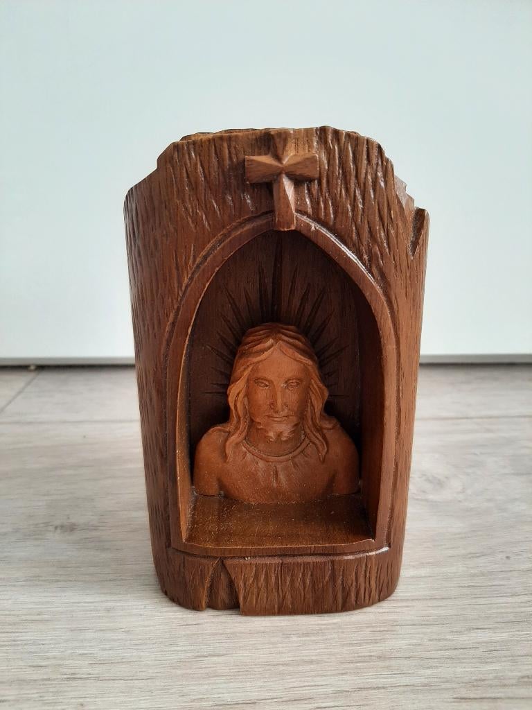 Christus / Jezus in houten blok, Verzamelen, Ophalen, Gebruikt