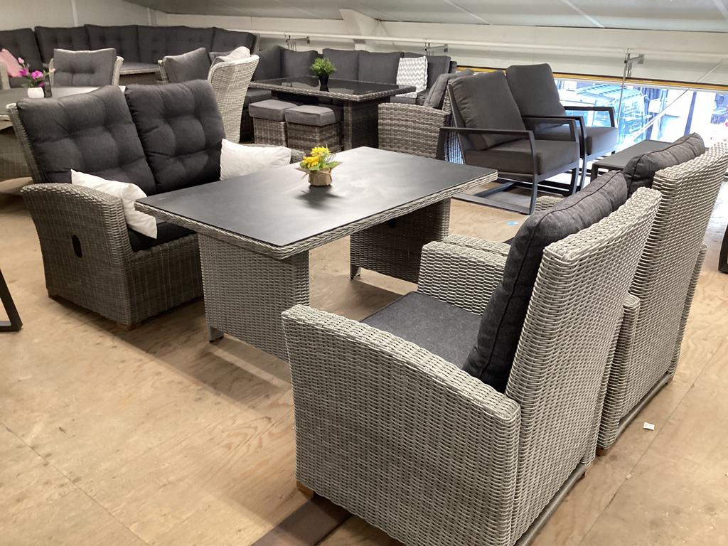 Tuinset Loungeset Wicker Verstelbare Loungestoel loungebank, Ophalen, 4 zitplaatsen, Bank, Nieuw