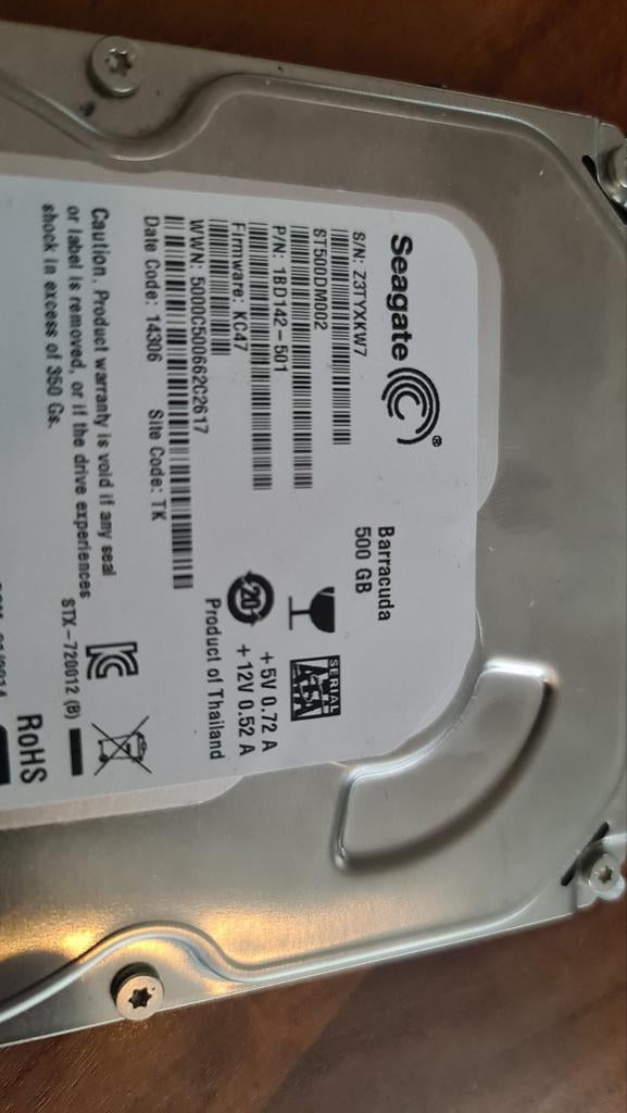Seagate Barracuda 500GB HDD - 3.5 inch, Intern, Gebruikt, Ophalen of Verzenden, Seagate