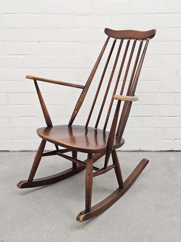 Vintage schommelstoel stoel babykamer, Ophalen, Gebruikt, Bruin, Vintage design 70s