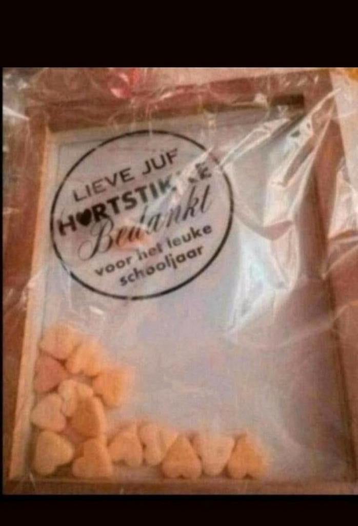 Lieve juf cadeau - lijst met hartjes, Ophalen of Verzenden, Nieuw