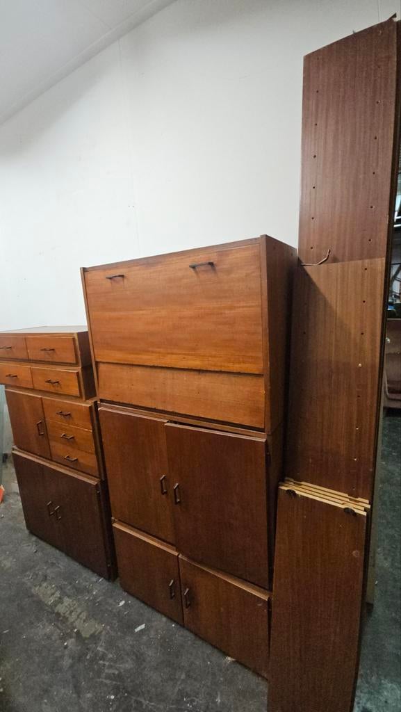 Jaren 60 wandmeubel simpla lux vintage teak .., Ophalen of Verzenden, Gebruikt, 25 tot 50 cm
