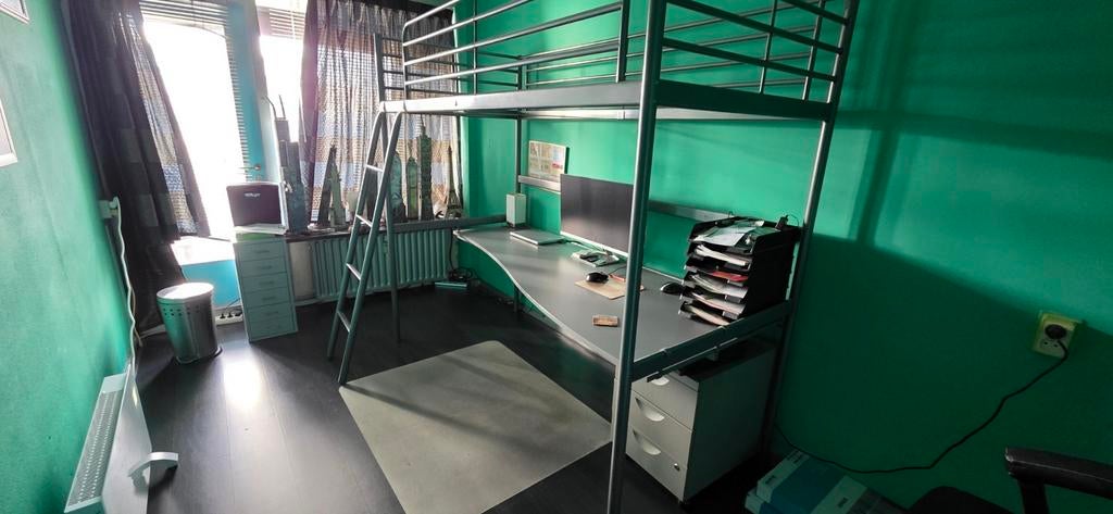IKEA-Hoogslaper, Huis en Inrichting, Slaapkamer | Stapelbedden en Hoogslapers, Gebruikt, Eenpersoons, Ophalen of Verzenden, 90 cm