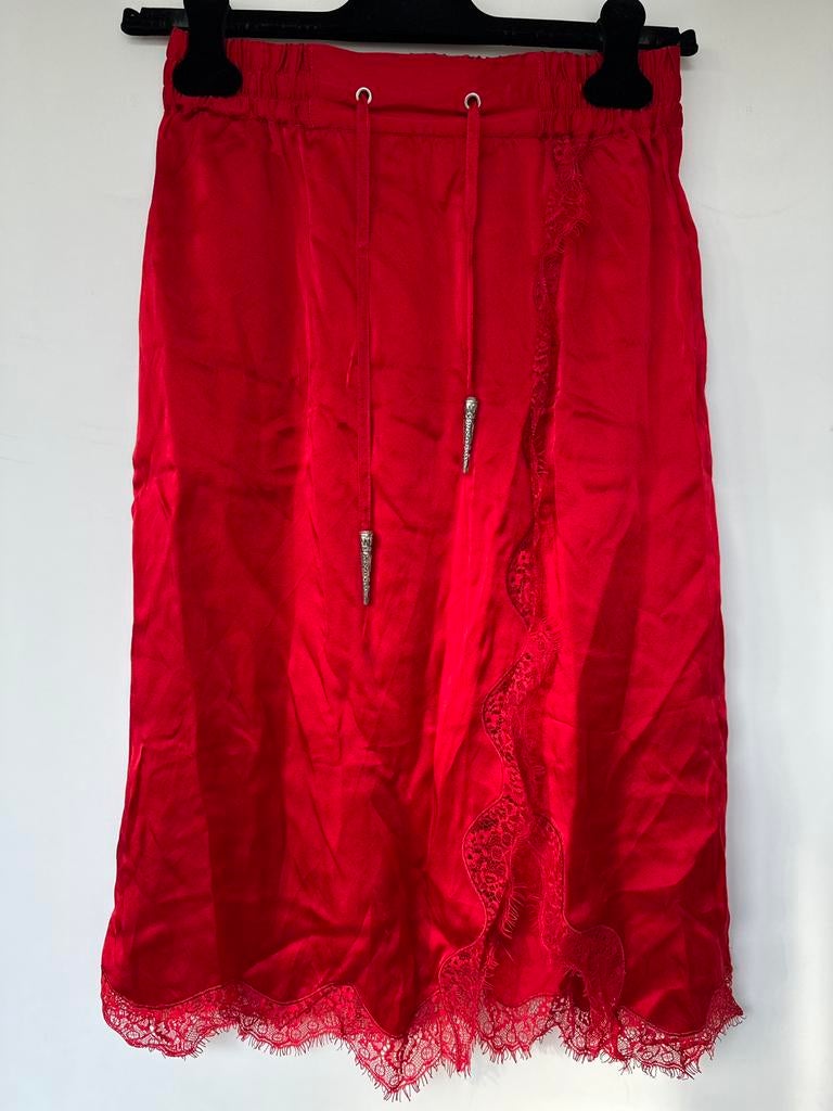 100% silk beatiful sckirt by The Kooples size S, Ophalen of Verzenden, Zo goed als nieuw, Maat 36 (S), Rood