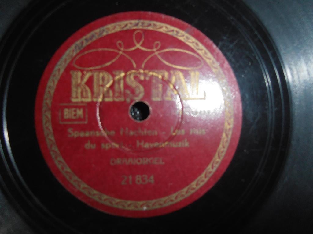 Gevraagd  78 toeren Draaiorgel op Kristal 21918 etc., Gebruikt, 10 inch, Overige genres, Single