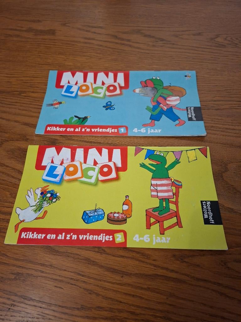 Mini loco boekjes kikker en al z'n vriendjes 1 en 2 4-6 jaar, Ophalen of Verzenden, Zo goed als nieuw, Puzzelen