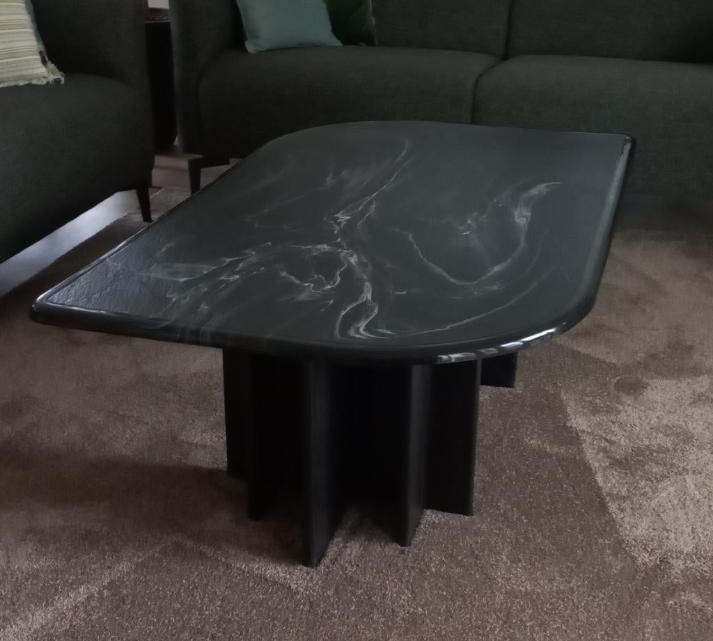 GRATIS: Salontafel zwart composiet, Ophalen, 100 tot 150 cm, 50 tot 100 cm, Zo goed als nieuw