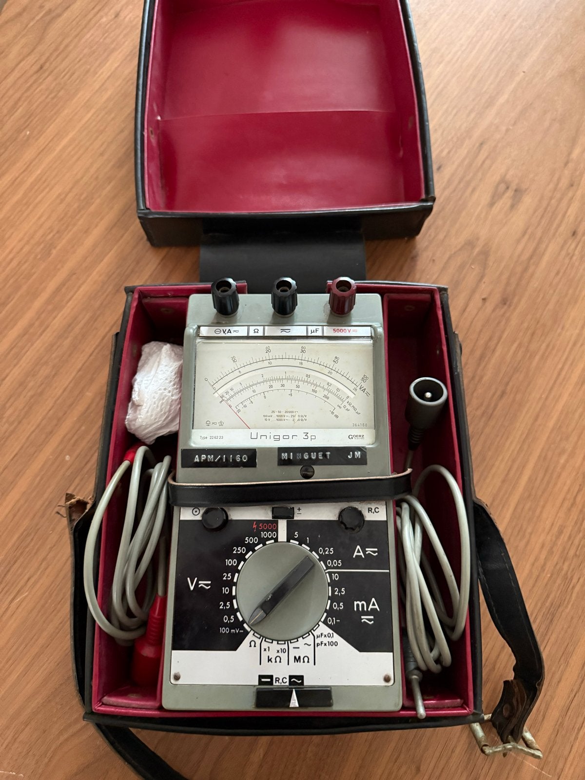 Goertz Elektric Unigor 3p Multimeter in Leren Tas, Ophalen of Verzenden, Gebruikt, Multimeter