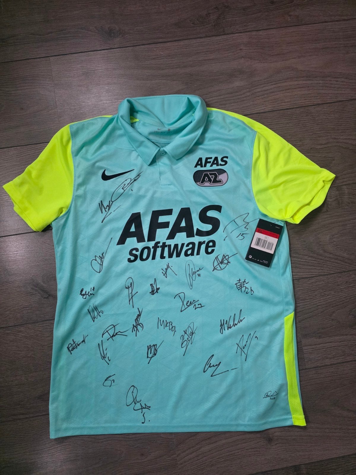 NIEUW! NIKE AZ ALKMAAR 2020 2021 GESINGEERD 3DE SHIRT SIGNED, Maat L, Ophalen of Verzenden, Nieuw, Shirt