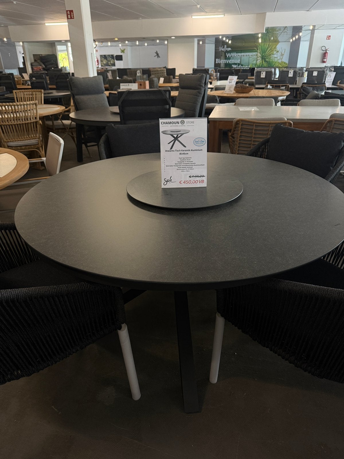SenS-line Atalanta Tuintafel – Keramiek & Aluminium SALE, Ophalen, Zo goed als nieuw, Rond, 100 tot 150 cm