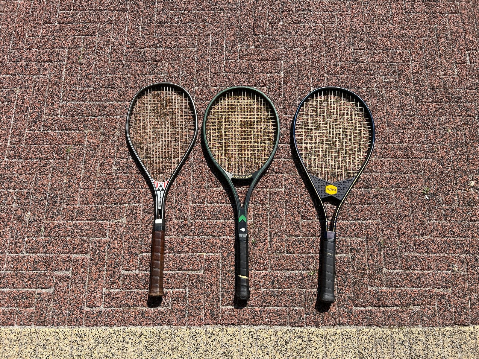 3 klassieke vintage tennisrackets, Sport en Fitness, Tennis, Ophalen, Gebruikt, Overige typen, Overige merken