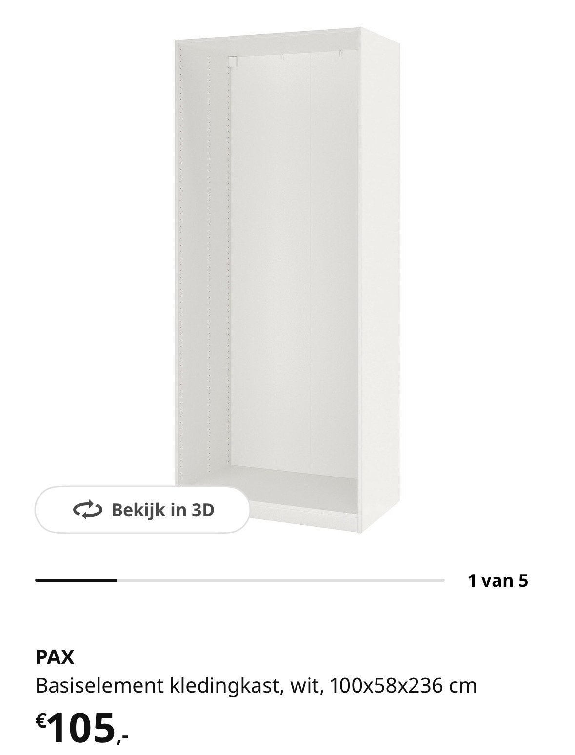 Nieuw! Pax 100x58x236, Ophalen, 200 cm of meer, Nieuw, 50 tot 100 cm
