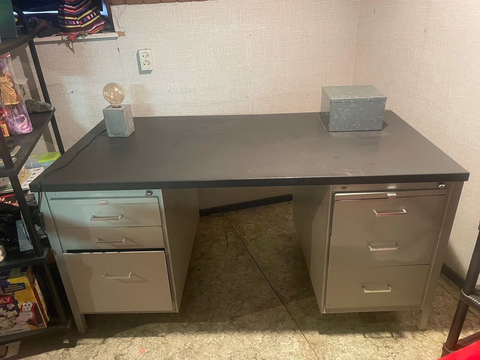 metalen bureau met lades - gispen Culemborg Holland, Huis en Inrichting, Ophalen, Gebruikt, Met lades, Metaal