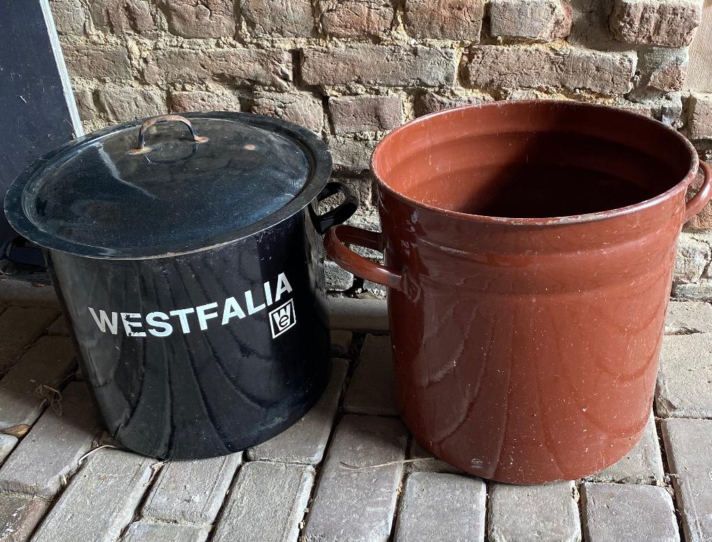 Twee stalen ketels, Ophalen of Verzenden