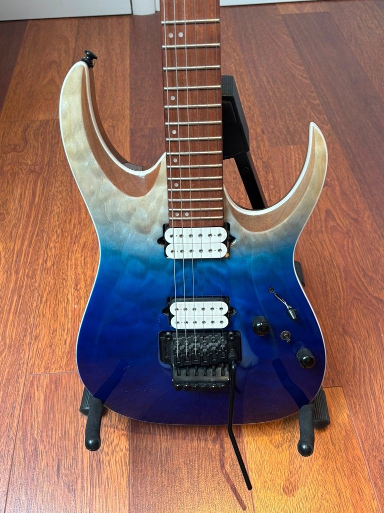 Ibanez RGA42HPTQM-BIG (Blue Iceberg Gradation), Ophalen, Zo goed als nieuw, Solid body, Ibanez