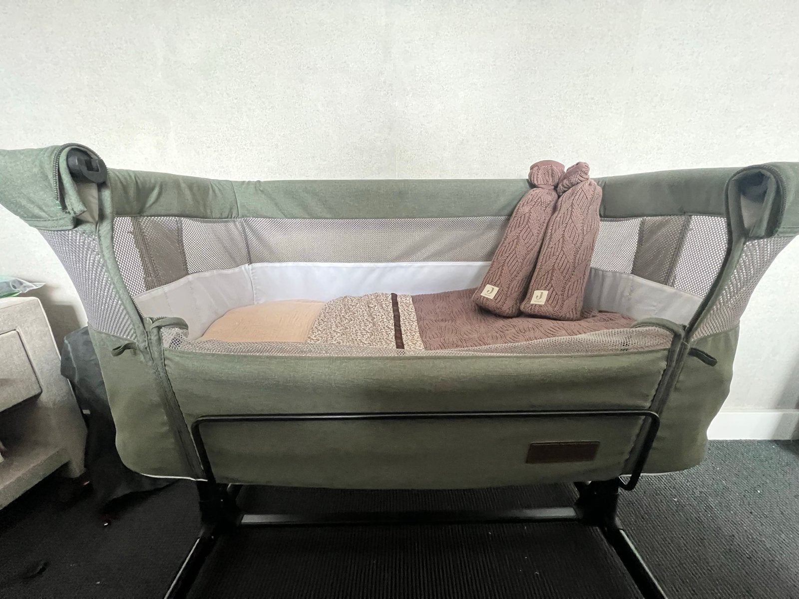 Co-sleeper/Wieg Novi - Groen melange, Ophalen, Gebruikt, Wieg