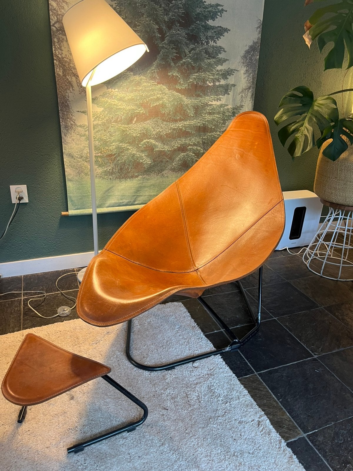 Cuero Abrazo met hocker, Huis en Inrichting, Fauteuils, Gebruikt, Design, 75 tot 100 cm, Ophalen of Verzenden