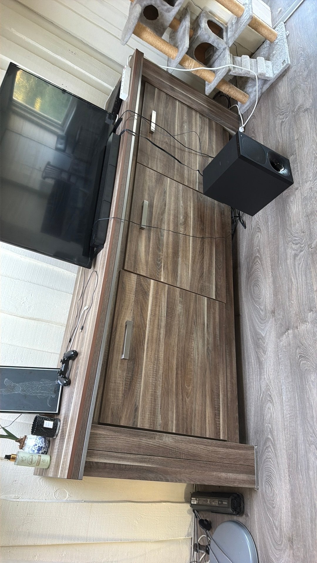 Tv kast plus tafel, Ophalen, Zo goed als nieuw, 75 cm of meer, Met deur(en)
