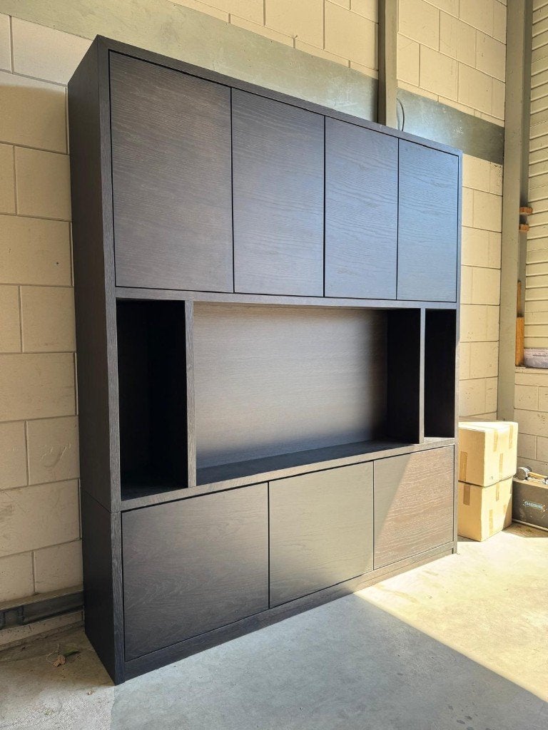 Tv Kast Nero l Whoon l Meubilex l van €5276,- voor €2499,-, Ophalen, Gebruikt, 200 cm of meer, Eikenhout
