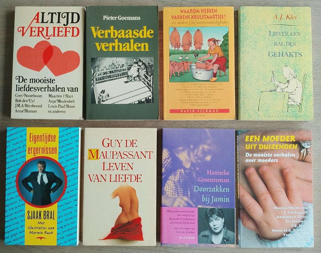 8 pockets met korte verhalen van bekende Nederlanders, Gelezen, Diverse auteurs, Ophalen of Verzenden, Nederland