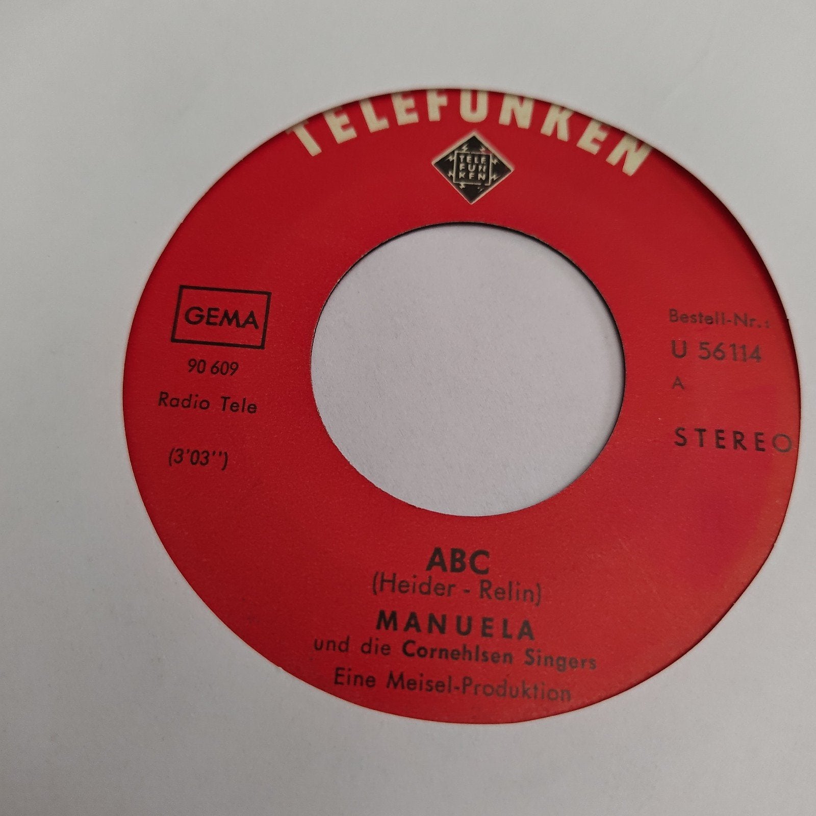 Manuela - ABC (Telefunken Single, Stereo), Gebruikt, Originele persing, 7 inch, EP