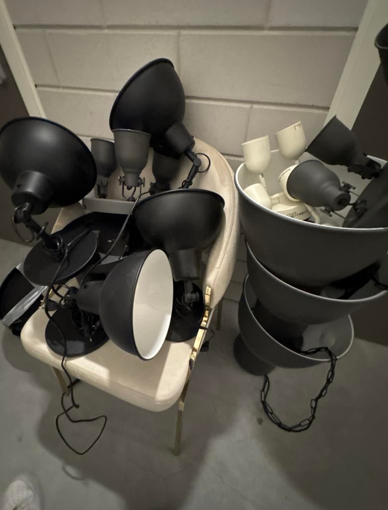 Diverse IKEA Skurup lampen - Zwart, wand en plafond, Ophalen of Verzenden, Gebruikt