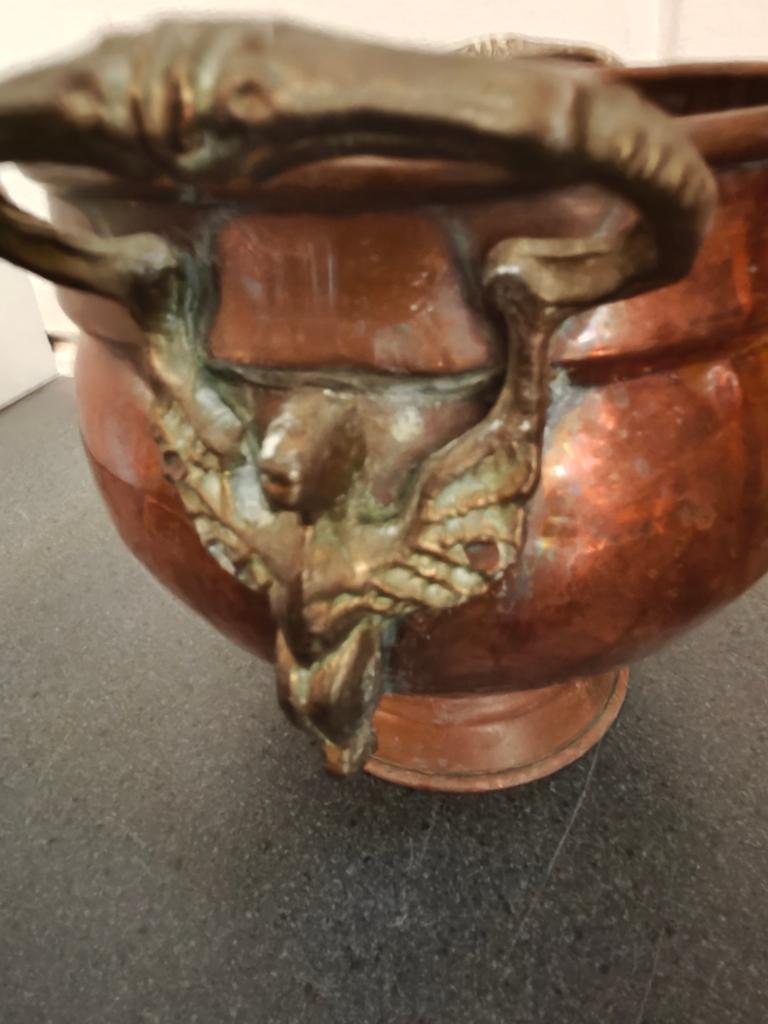 Antieke koperen pot / bowl schaal in mooie staat 22 x15 cm, Antiek en Kunst, Antiek | Koper en Brons, Ophalen of Verzenden, Koper