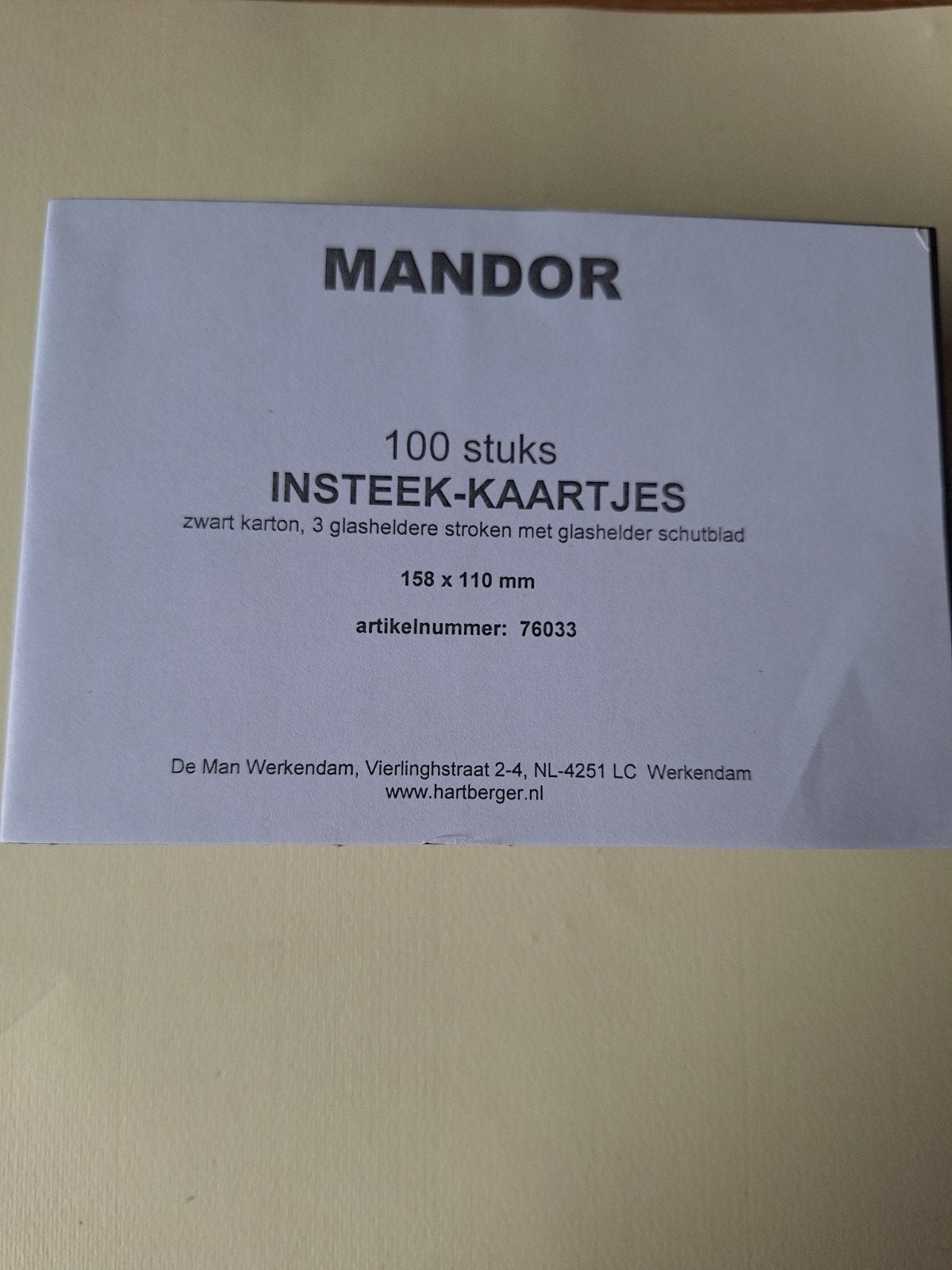 Mandor Insteek-kaarten., Postzegels en Munten, Ophalen of Verzenden, Overige typen