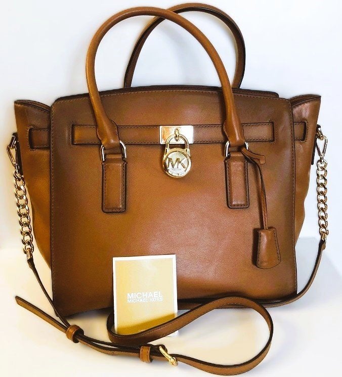 Originele Michael Kors groot leren tas - handtas - crossbody, Verzenden, Zo goed als nieuw, Bruin, Handtas