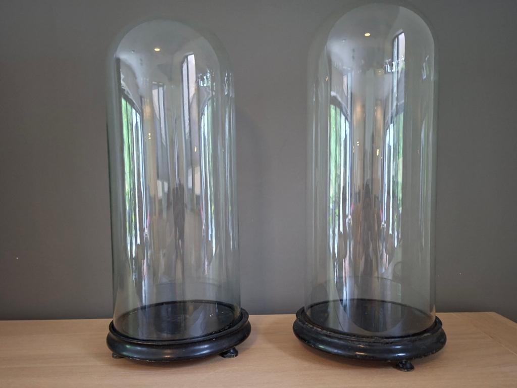 2 antieke geblazen stolpen, 50 cm hoog, Antiek en Kunst, Ophalen