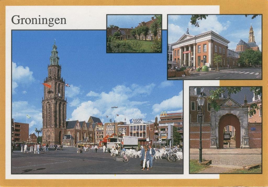 Groningen  4 luik, Verzenden, 1980 tot heden, Gelopen, Groningen