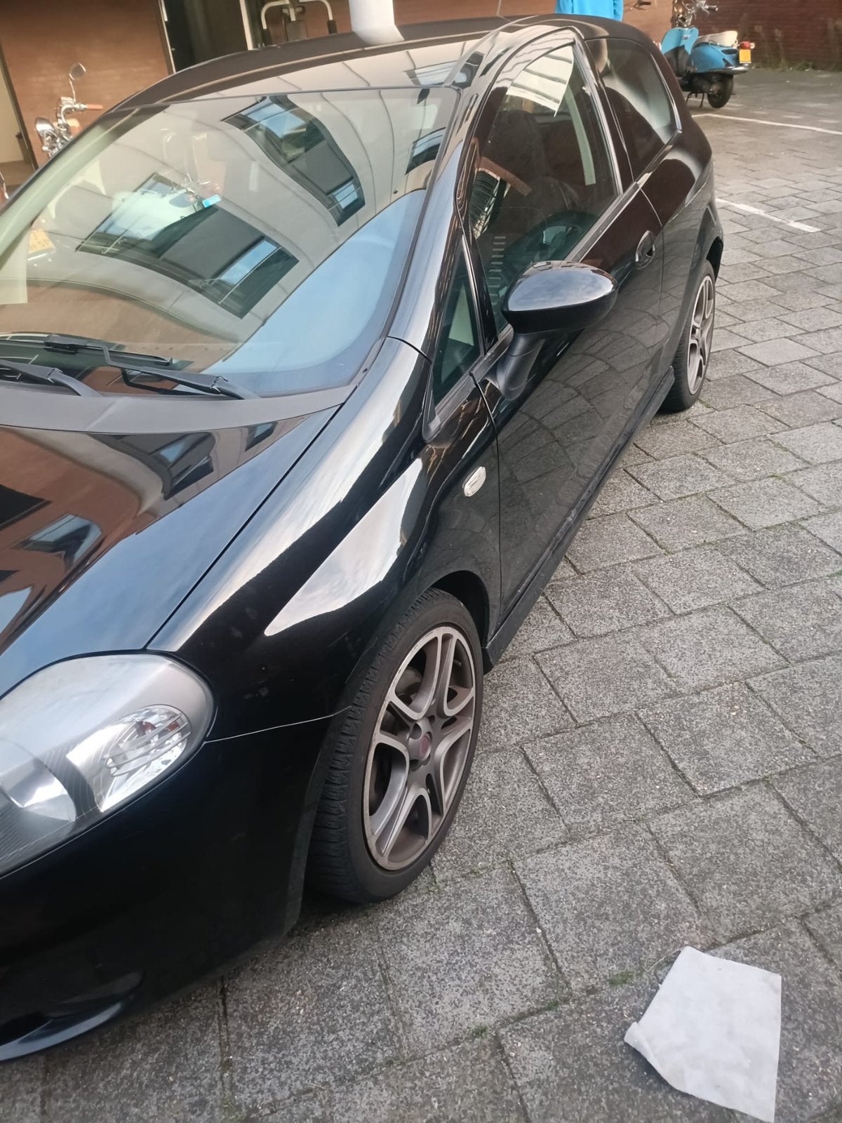 Fiat Punto 1.4 16V Turbo 3DR 2008 Zwart, Auto's, Voorwielaandrijving, 15 km/l, 4 cilinders, Origineel Nederlands