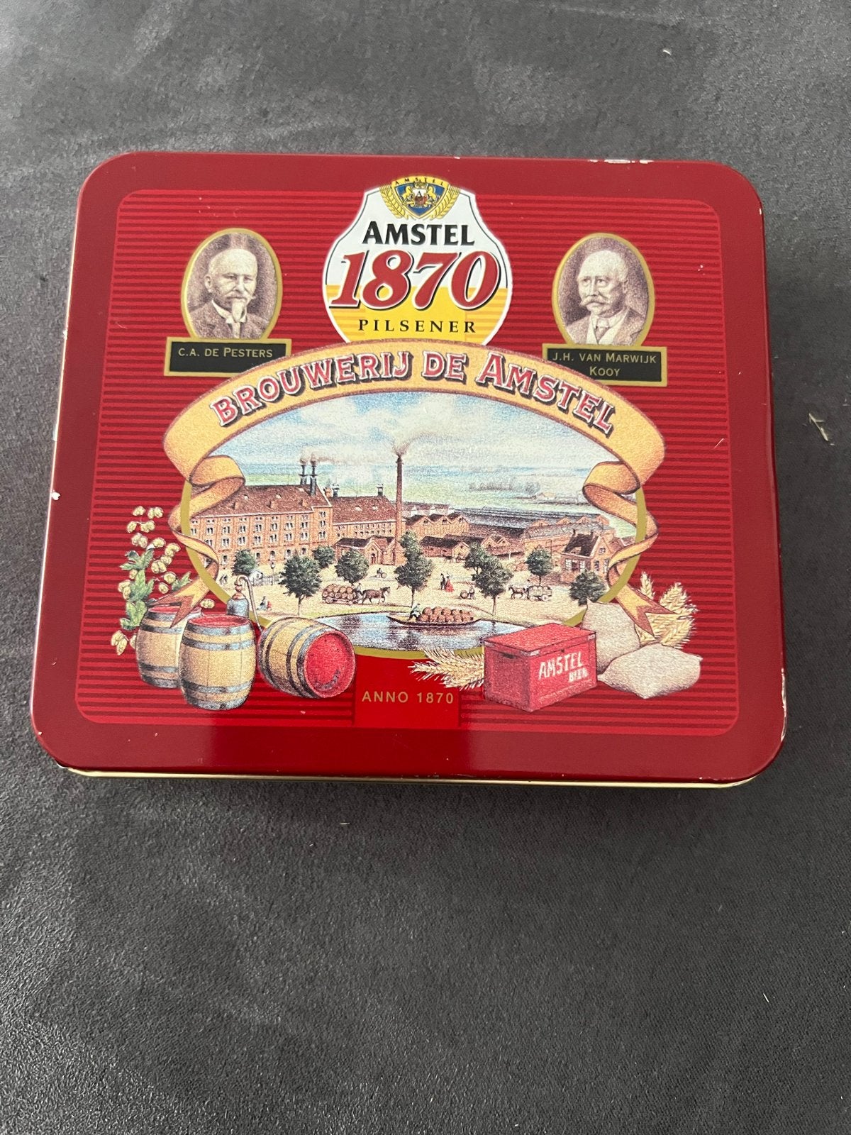 Amstel 1870 Pilsener Bier Viltjes in Blik - Zeldzaam!, Verzamelen, Ophalen of Verzenden, Zo goed als nieuw, Viltje(s), Amstel