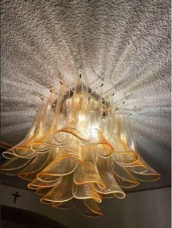 vintage plafondlamp venini Murano high-end, Ophalen, Zo goed als nieuw, Glas, Mid-century