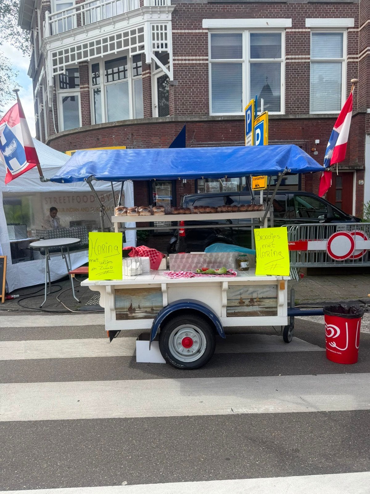 Haringkar met 2 wielen en schilderijen, Auto diversen, Aanhangers en Bagagewagens, Ophalen of Verzenden